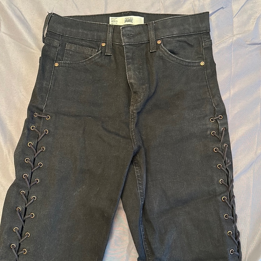 Topshop Jamie lace up jeans